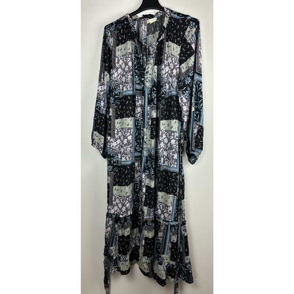 Aveology City Chic Patch Print Floral Maxi Dress Plus Size 20 Boho Peasant Folk - Picture 13 of 13